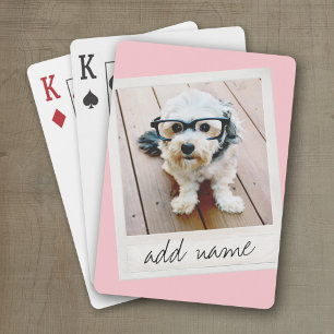 Rustikaler Foto-Rahmen mit Square Instagramm und B Spielkarten