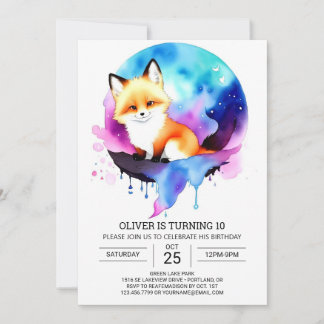 Rustikaler Fox Geburtstag Bliss Einladung