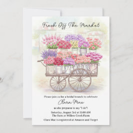 Rustikaler Fresh off Market Brautparty Einladung