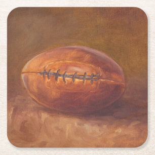 Rustikaler Fußball des Sport-  Rechteckiger Pappuntersetzer