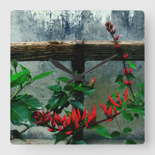 Rustikaler Garten Quadratische Wanduhr