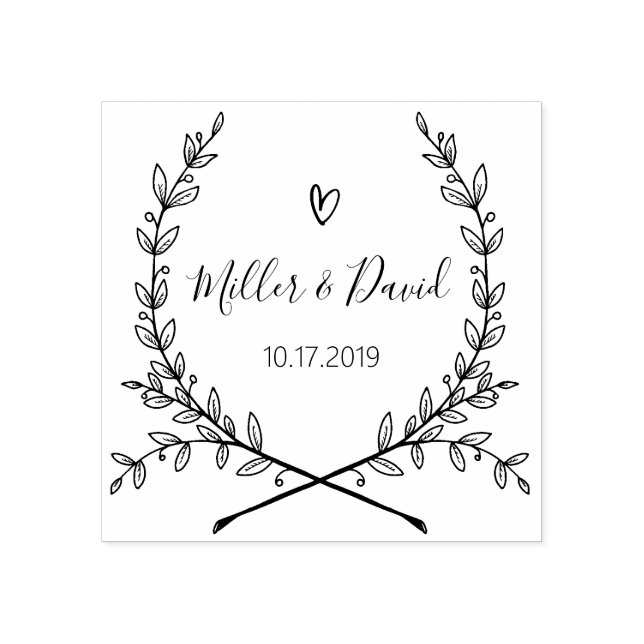 Rustikaler Garten Save the Date rundes Logo Selbst Gummistempel (Prägung)