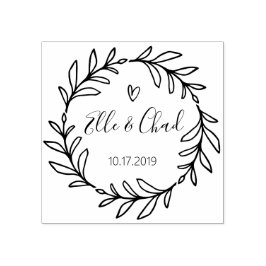 Rustikaler Garten Save the Date rundes Logo Selbst Gummistempel