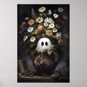 Rustikaler Geist-Blumentopf-Porträt-Druck, Pflanze Poster