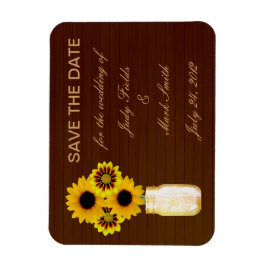 Rustikaler Gelber Mason Jar speichert das Date Mag Magnet