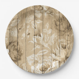 Rustikaler gemalter hölzerner pappteller