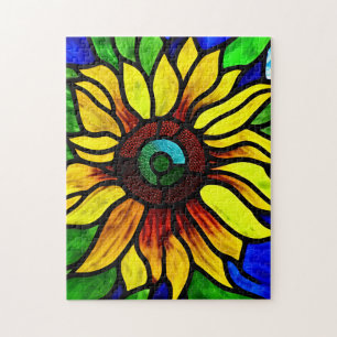 Rustikaler Glasschaum Country Sonnenblume Puzzle