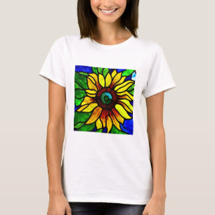 Rustikaler Glasschaum Country Sonnenblume T-Shirt