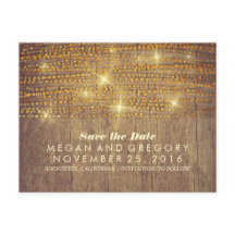 Rustikaler Glitzer Konfetti Lichter Save the Date