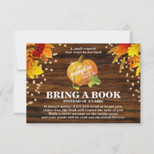 Rustikaler Glitzer Pumpkin bringen ein Buch Baby D RSVP Karte