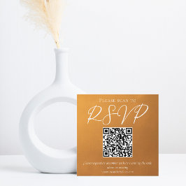 Rustikaler Gold Earth Tone Hochzeit im Herbst QR C Begleitkarte