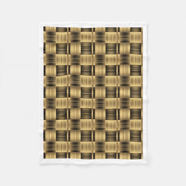Rustikaler goldener Korbgeflecht-Muster-Fleece Bla Fleecedecke (Vorderseite)