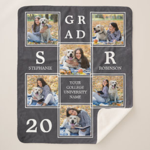 Rustikaler Graduate Keepake Foto Collage Abschluss Sherpadecke
