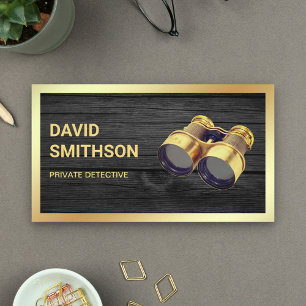 Rustikaler Grauholz-Privatdetektor Visitenkarte