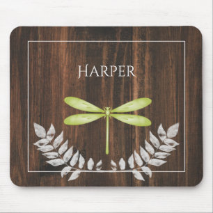 Rustikaler Green Dragonfly Personalisiert Mouse Pa Mousepad