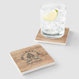 Rustikaler GRILLMASTER Custom Stone Untersetzer