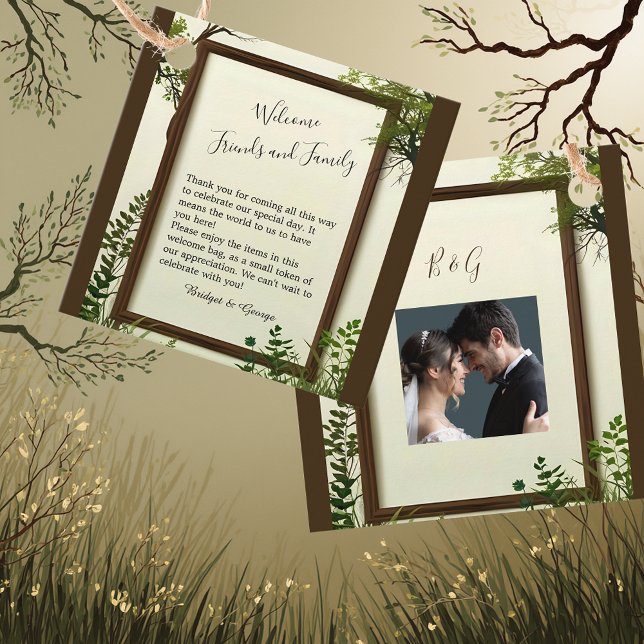 Rustikaler Grünbaum Hochzeit Geschenkanhänger (Von Creator hochgeladen)