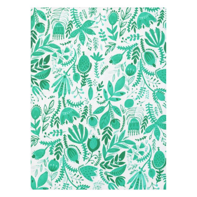 Rustikaler Grüner Frühlingsgarten Blütenfarbe Tischdecke (Vorderseite)