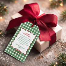 Rustikaler grüner Gingham-Karo-Weihnachten
