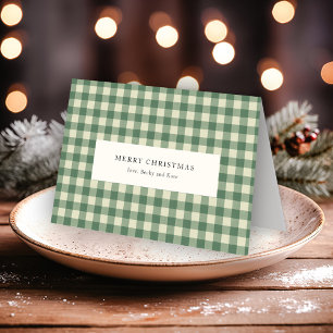 Rustikaler grüner Gingham moderner Weihnachten