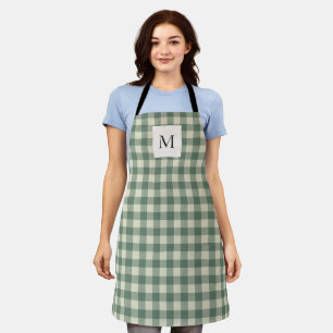 Rustikaler grüner Gingham moderner Weihnachten Schürze