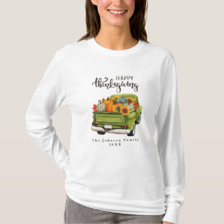 Rustikaler Grüner LKW Erntedank T-Shirt