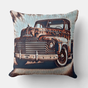 Rustikaler Grunge Truck - Eine Vintage Schönheit Kissen