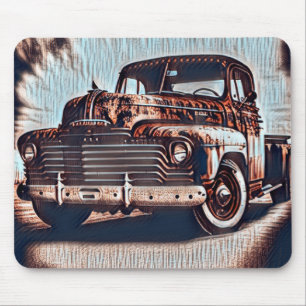Rustikaler Grunge Truck - Eine Vintage Schönheit Mousepad
