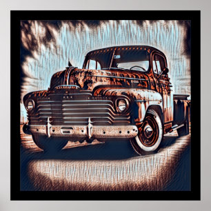 Rustikaler Grunge Truck - Eine Vintage Schönheit Poster