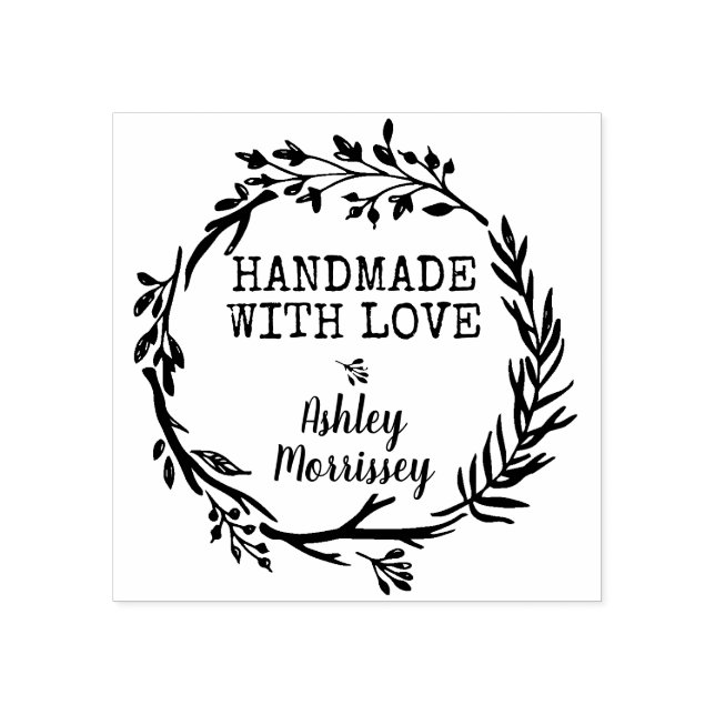 Rustikaler Grünkranz Gummistempel (Prägung)