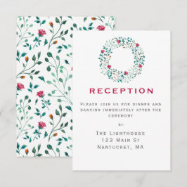 Rustikaler Grünkranz | Hochzeitsempfang Einladung