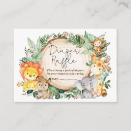 Rustikaler Grünwald Jungle Wilde Tiere Windelwinde Begleitkarte