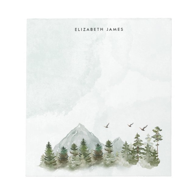 Rustikaler Grünwald Personalisiert Notizblock (Vorderseite)