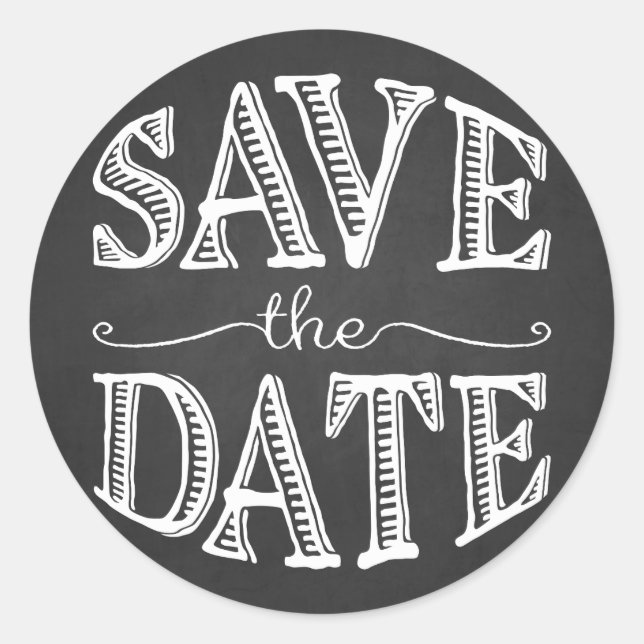 Rustikaler Handschrift Save the Date Aufkleber (Vorderseite)