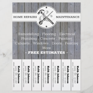 Rustikaler Handwerker Grau Holz Vintage-Bauweise Flyer