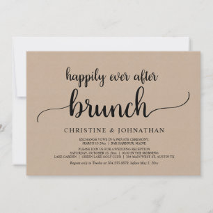 Rustikaler Happily Ever After Brunch Hochzeit Elop Einladung