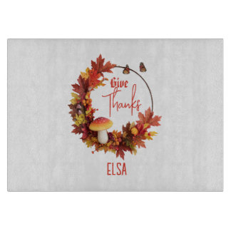 Rustikaler Herbst Danke Schneidebrett