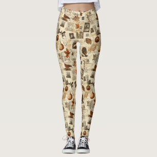 Rustikaler Herbst-Ephemerenkollage   Warm Earthy Leggings