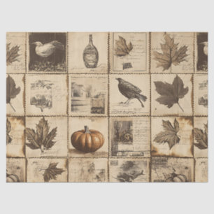 Rustikaler Herbst-Ephemerenkollage   Warm Earthy ( Seidenpapier