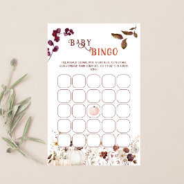 Rustikaler Herbst Floral Pumpkin Baby Bingo