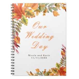 Rustikaler Herbst-Hochzeitsplaner Notizblock