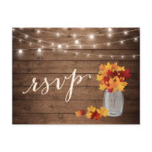 Rustikaler Herbst verlässt Mason Jar String Lights