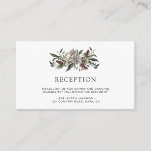 Rustikaler Herbst Winter Wedding Empfang Begleitkarte