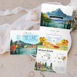 Rustikaler Herbstbergsee | Illustrierte Hochzeit Dreifach Gefaltete Einladung<br><div class="desc">Set den Ton für ein aufregendes Hochzeitswochenende mit einer maßgeschneiderten Einladung. Diese "geräumige" Einladung ist eine gute Möglichkeit, Ihren Gästen zusätzliche Informationen über die Hochzeit zu geben. Auf diesen Karten können Sie die Festlichkeiten rund um Ihr Hochzeitswochenende auflisten, wie z.B. Begrüßungscocktails, Partys und Brunch-Morgens. Wenn Sie eine Hochzeit in Urlaubsort...</div>