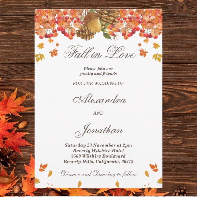 Rustikaler Herbstfall bei Liebe Hochzeit Einladung (Von Creator hochgeladen)