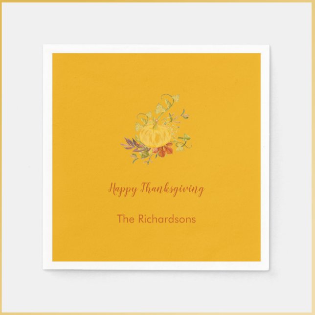 Rustikaler Herbstfall Pumpkin Erntedank Serviette (https://www.zazzle.com/collections/thanksgiving_dinner_party_suite-119989770891588418?rf=23809114553)