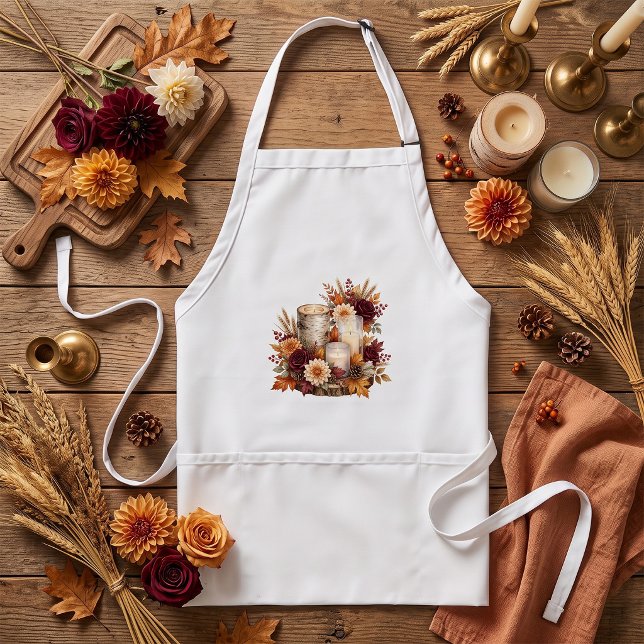 Rustikaler Herbstkerzen-Blumenstrauß Schürze (Von Creator hochgeladen)