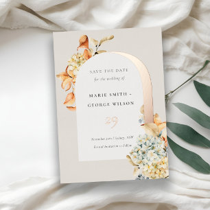 Rustikaler Herbstkürbis Arena Save the Date Folieneinladung