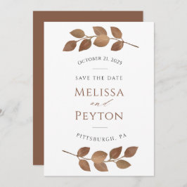 Rustikaler Herbstleaves Save the Date