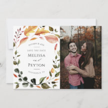 Rustikaler Herbstleaves Save the Date